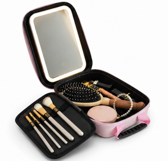 Estuche de Maquillaje con Espejo LED — Tu Estudio de Belleza Siempre Contigo